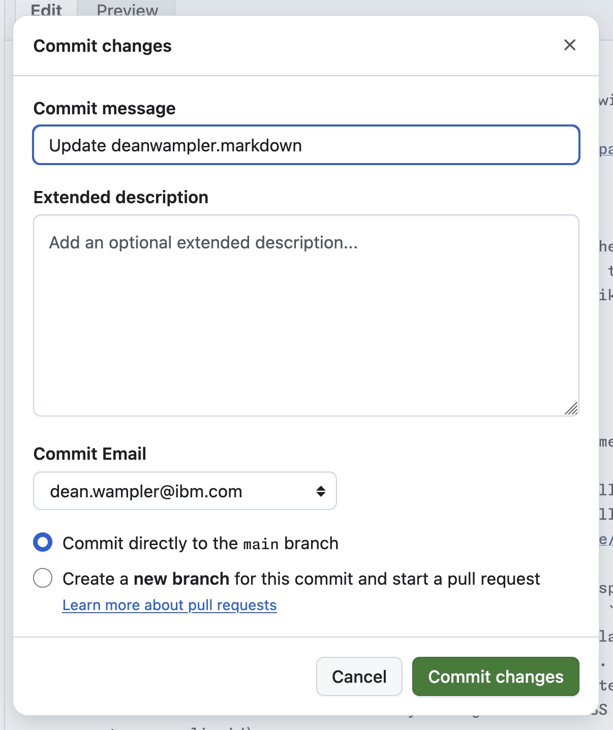 Commit Changes